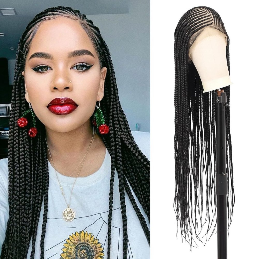 [36 INCH] Cornrow Lemonade Side Part Lace Front Wig with Baby Hair - Picture 7 of 7